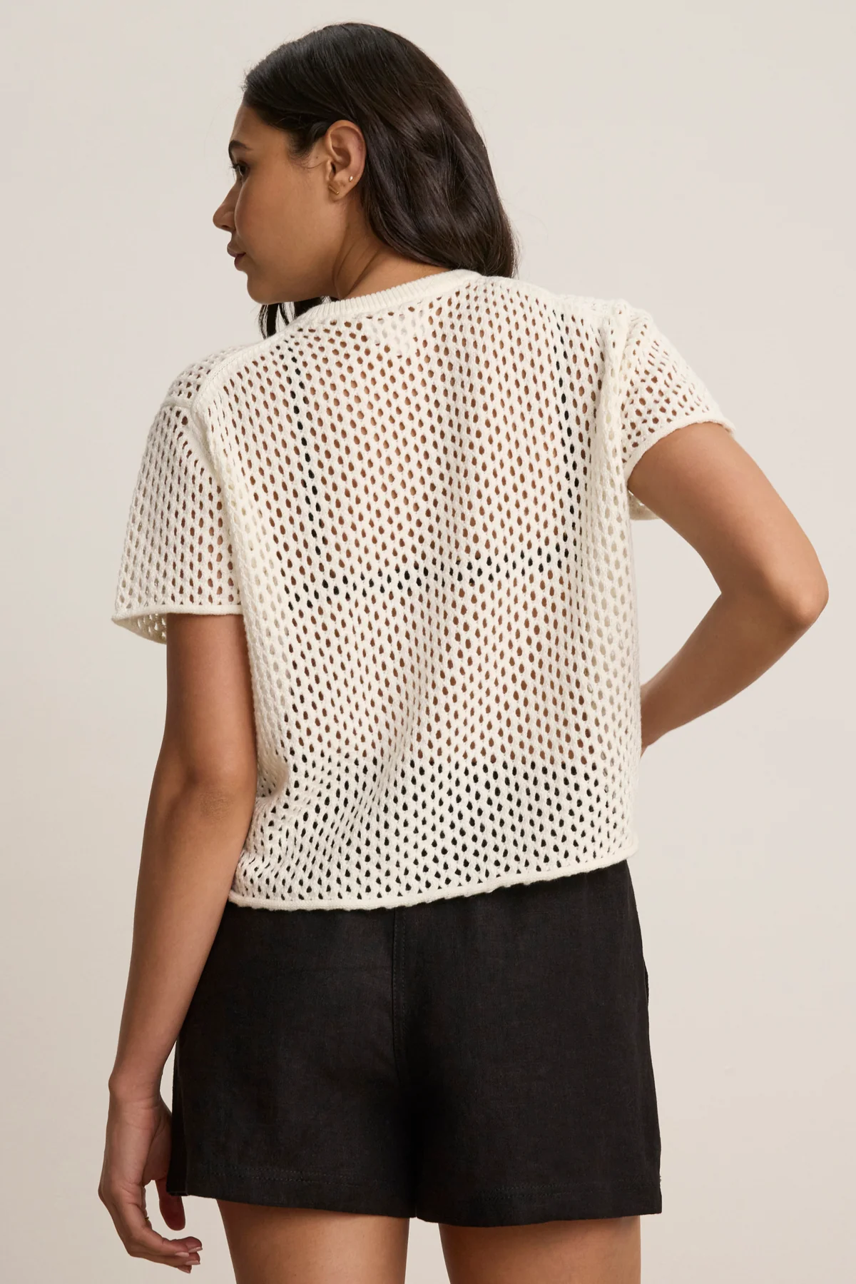 ASHLEY COTTON CASHMERE MESH SWEATER - Image 3