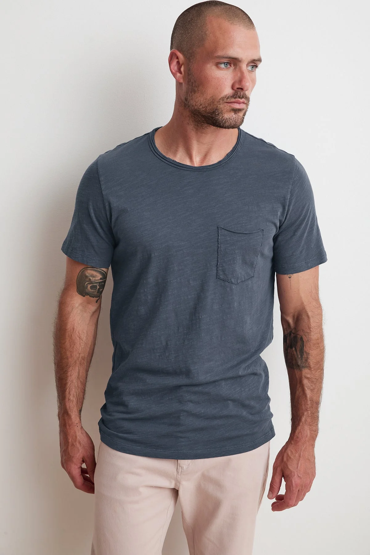 CHAD RAW EDGE COTTON SLUB POCKET TEE - Image 10