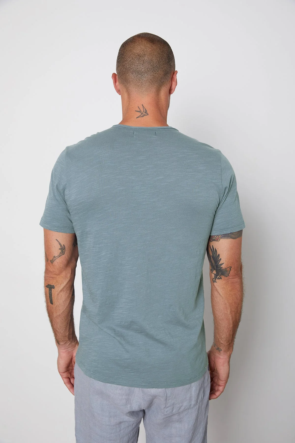 CHAD RAW EDGE COTTON SLUB POCKET TEE - Image 4