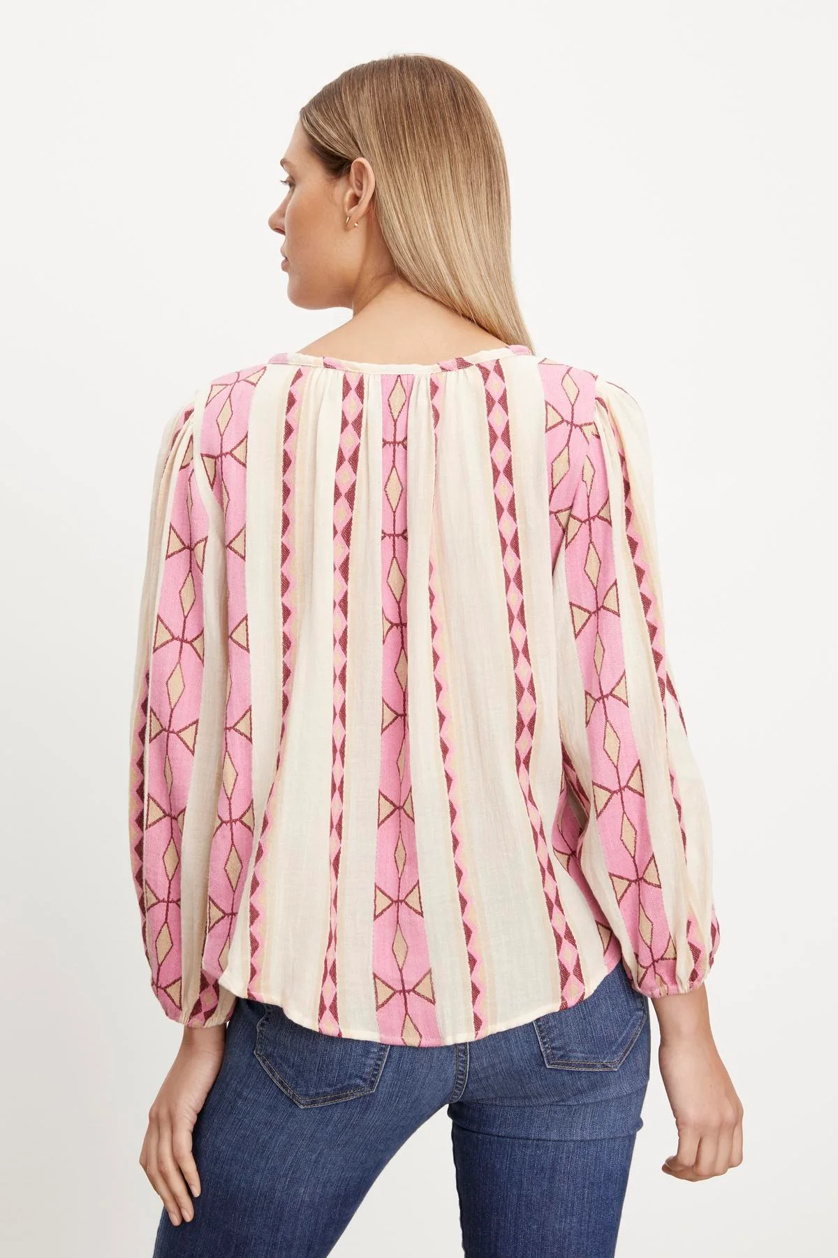 NANNI JACQUARD V-NECK BLOUSE - Image 3