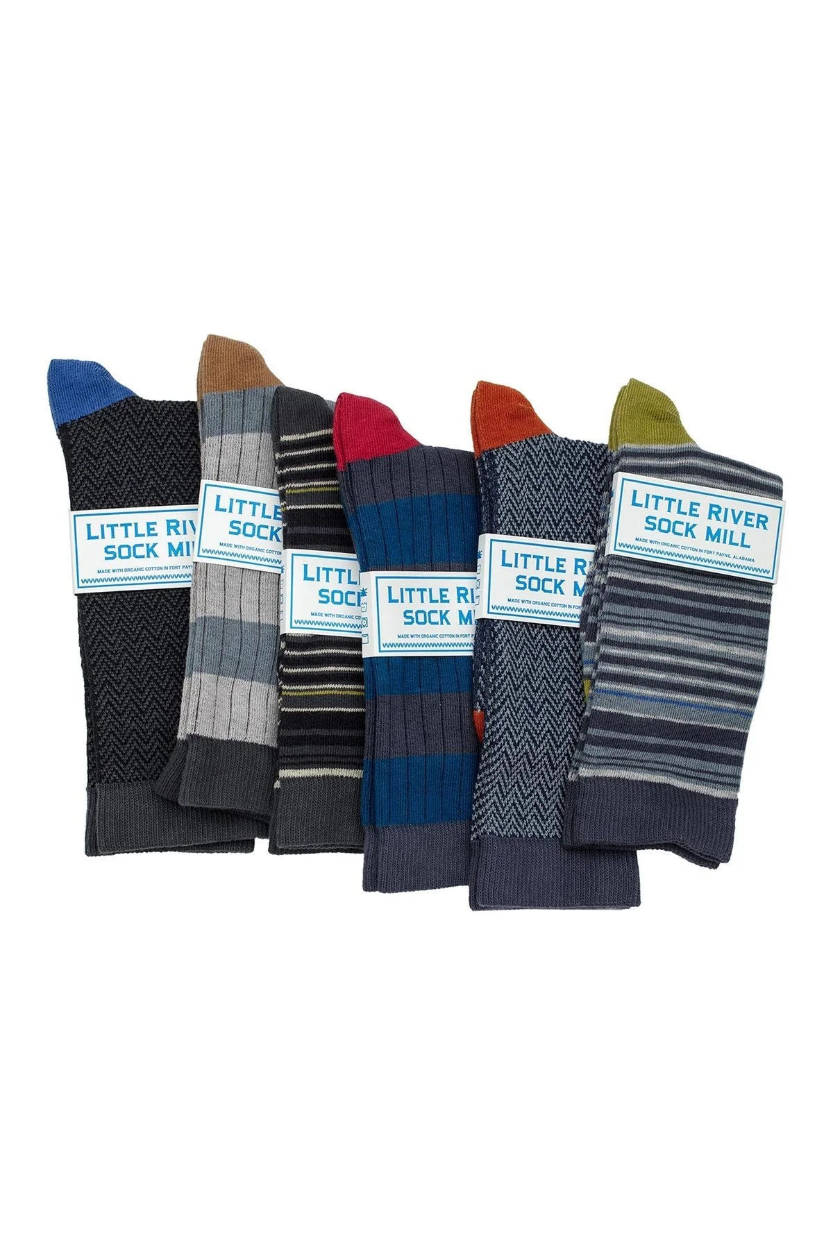 STRIPED RIB CREW SOCK BY LITTLE RIVER SOCK MILL - Image 6